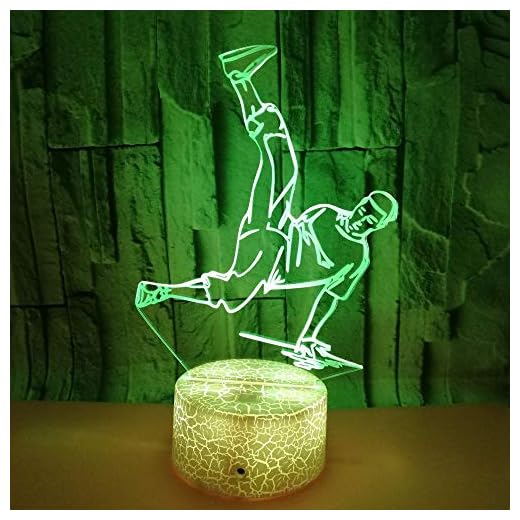 Luz Nocturna Infantil, Lampara Escritorio Lampara 3D LED Baile callejero 7 Colores Diferentes Luz De Noche Regalos Cumpleaños Niños