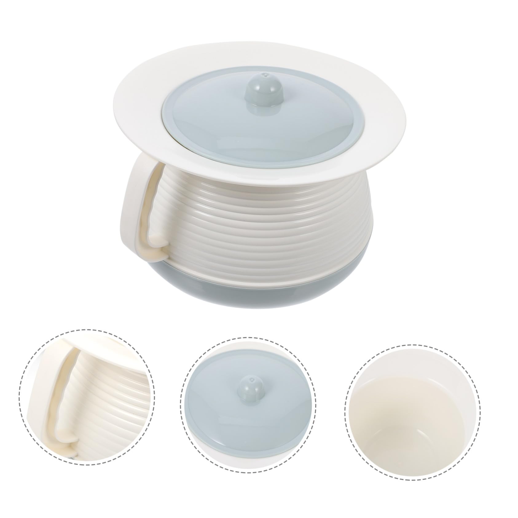 Anneome Pot de nuit pratique en plastique incassable avec couvercle Pot à urine portable pour adultes et utilisation domestique stable avec poignée anti-odeurs et durable