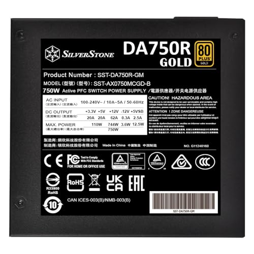 SilverStone Decathron 80 PLUS GOLD 750W PC電源 ATX SST-DA750R-GM の商品画像 4