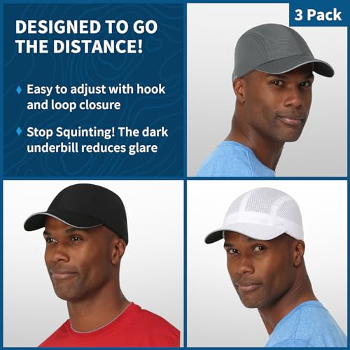 Image of TrailHeads Race Day Men's Running Hat - Lightweight, Quick Dry Mesh Cap with Reflective Accents & Sweatband - Performance Cap