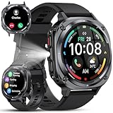 TIMU Smartwatch Herren, 1.45" AMOLED Smart Watch Herren mit Anrufe tätigen/Empfangen, 115+Sportmodi Fitnessuhr mit Herzfrequenz/Schrittzähler/Schlafmonitor, IP68 Wasserdicht Sportuhr für Android iOS