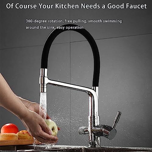 Robinet de cuisine mitigeur à douchette extractible multi-jets en laiton - 5
