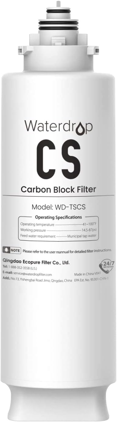 Waterdrop TSCS Under Sink Water Filter, Replacement for Waterdrop TSC 3-Stage Under Sink Water Filtration System, 2000 Gallons Hige Capacity
