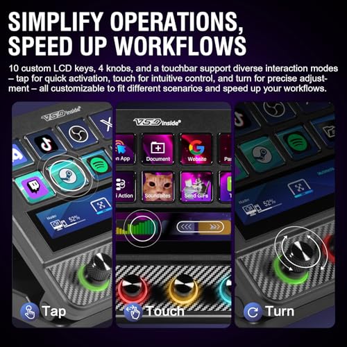 Image of Macro Pad, Streaming Deck Stream Controller Soundboard Keypad, Programmable Keys USB Shortcut Keyboard for Gamer Streamer, Audio Mixer for OBS, YouTube, Office Desk Setup, PC, Mac