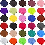 30 Pieces Colorful Slouchy Beanie Hat Bulk Winter Warm Thin Knit Skull Cap Hip Hop Sleep Cap Baggy Dwarf Hats for Women Men Running Walking Multicolored