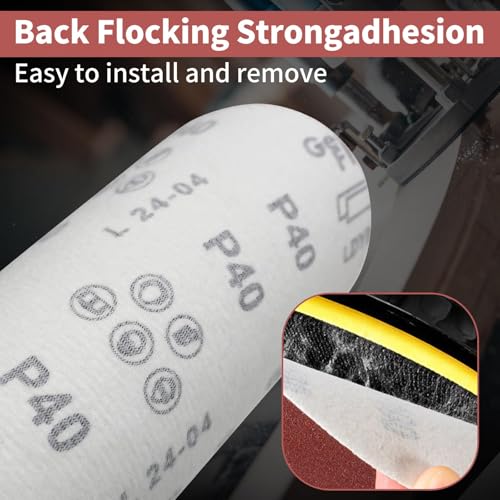 Image of 30 Pack 12 Inch Sanding Discs, 303mm Round No-Hole Hook and Loop Sandpaper for Wood & Metal Floor Orbital Sander, 40 60 80 120 180 Assorted Grits, Durable Anti-Clogging Grinder Accessorie