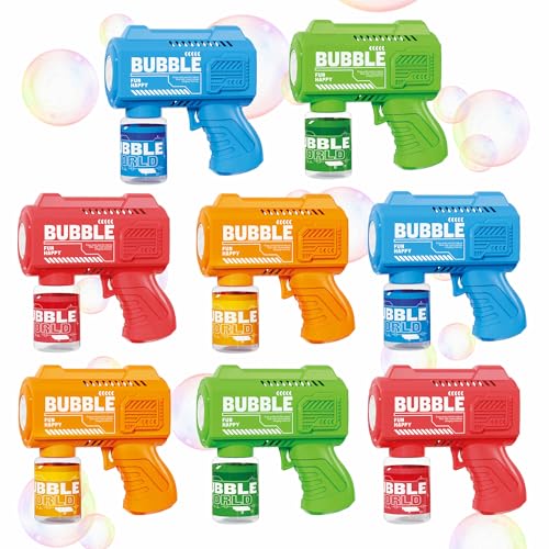SmartYeen 8-Pack Automatic Bubble Gun,Bubble Machine Blower Outdoor Toys for Toddlers Ages 1-8 Gifts Wedding Party Favors