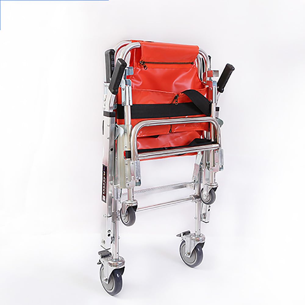 DadYa Chaise d'escalier en alliage d'aluminium – Légère et pliable pour ambulance, pompier, escalier médical avec boucles à dégagement rapide (orange)