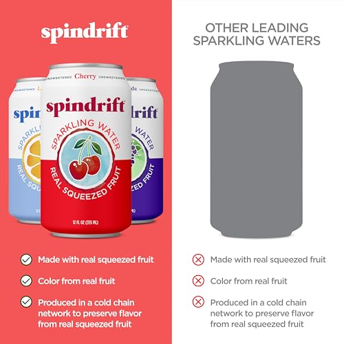 Image of Spindrift Sparkling Water, Americana 3 Flavor Variety Pack, Made with Real Squeezed Fruit, 12 Fl Oz Cans, Pack of 24