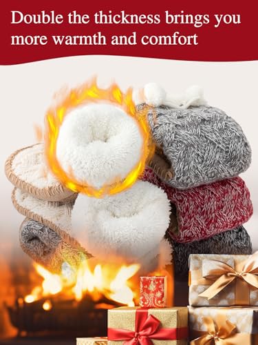Image of Vihir Cozy and Warm Slipper Socks with Suede Non-Slip Sole For Women,And Stylish Indoor House Shoes