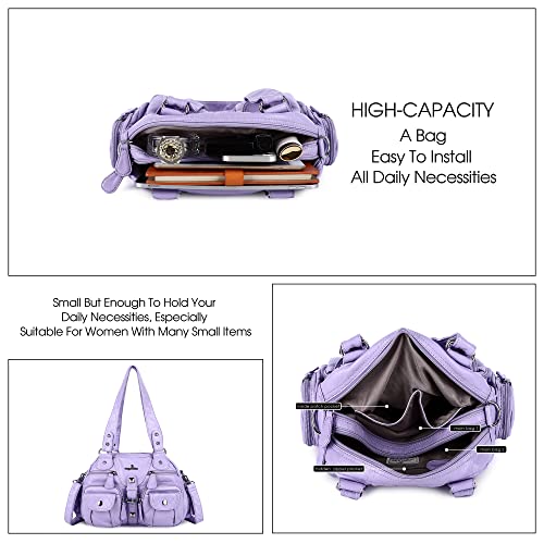 Image of Angel Kiss Hobo Crossbody Purses for Women Shoulder Bag Multipocket Soft Hobo Purses Removable Strap Leather Handbags