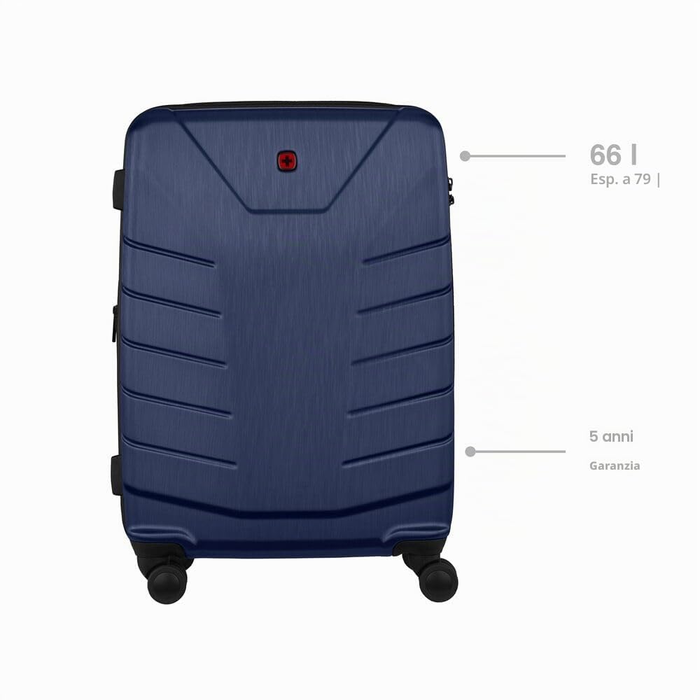 WENGER Pegasus Valigia Rigida con 4 Ruote, Trolley, Espandibile, Serratura, Uomo Donna, Viaggi Vacanze