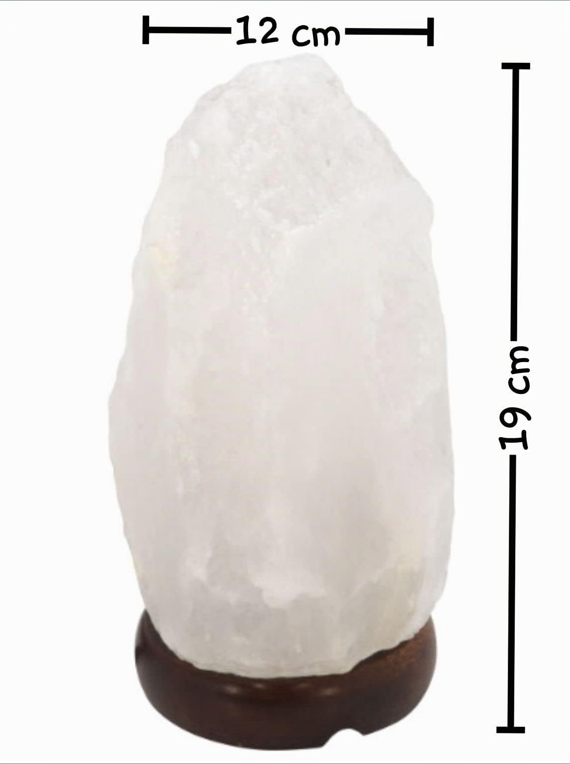 Salzkristalllampe weiß – Salzsteinlampe natürliche Salzlampe Salzstein Wellness Dekolampe für Schlafzimmer Wohnzimmer & Büro Lampe Himalaya Salzlampe aus der Salt Range Pakistan Holzfuß + LED
