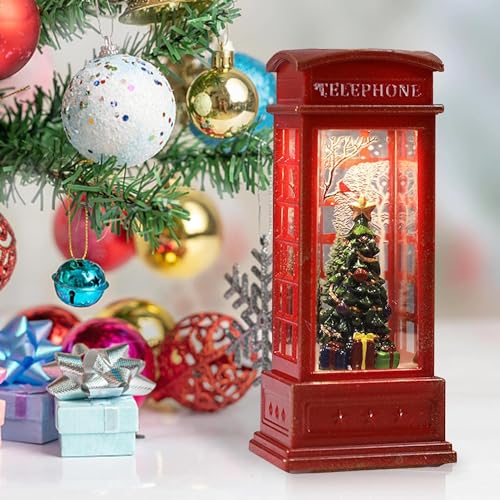 Enfeite Cabine de Telefone Inglês de Natal com Luminária (Arvore de Natal)