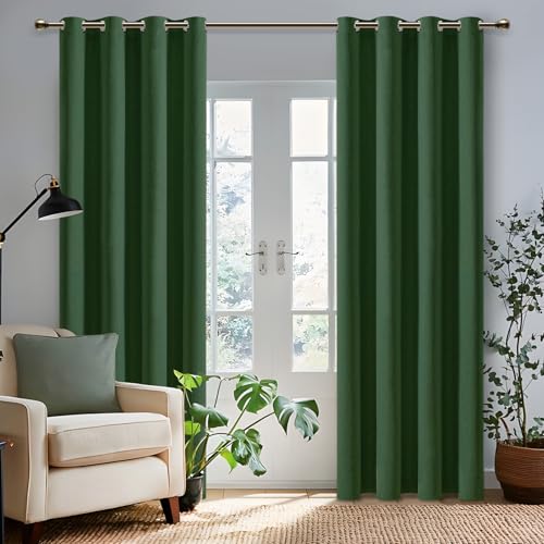 MRTREES Cortinas de lino, 2 piezas, cortinas opacas con ojales, cortinas térmicas, cortinas largas para sala de estar, 117 x 228 cm