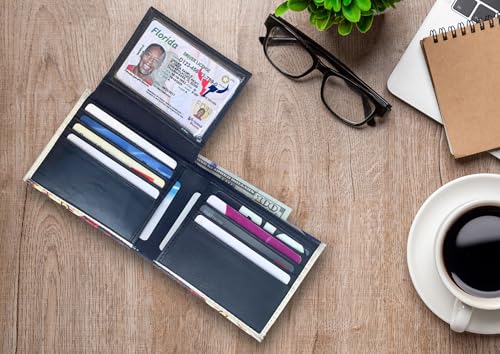 Exotic Printed Lambskin Leather Bifold Wallet for Men - Slim and Stylish Mens Wallet/Card & ID Case, Perfect Mini Wallet/Billetera para Hombre. (JESUS)2