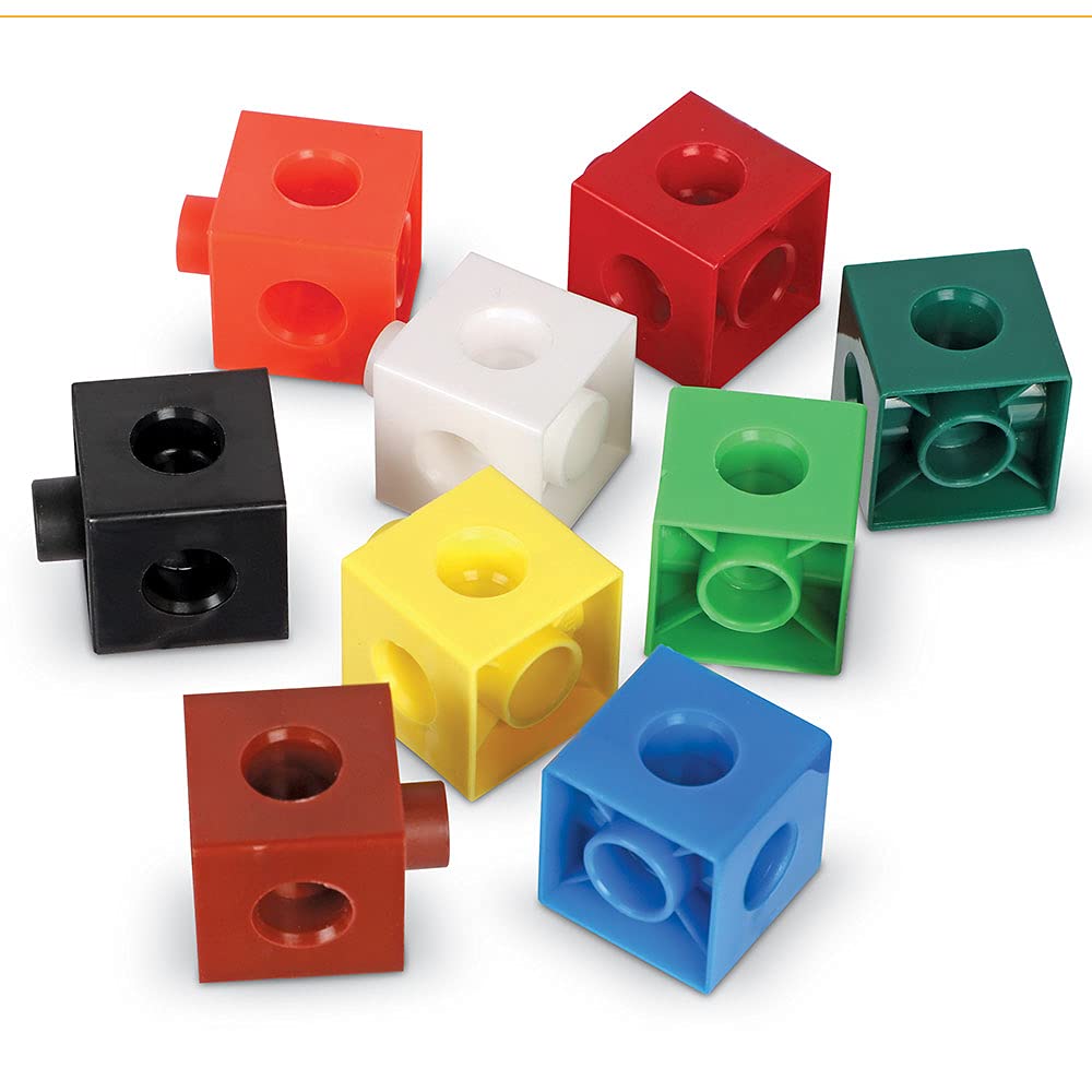 Learning Resources Cubes Éducatifs – 100 Pièces Emboîtables 2 cm – 10 Couleurs – Activité Mathématique Montessori – Dès 5 Ans