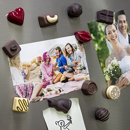 Hautoco 12Pcs Fridge Magnets Simulation Chocolate Refrigerator Magnets Cute Magnet Stickers Decorative For Magnet Boards Locker Fridge Home Office #TOP5