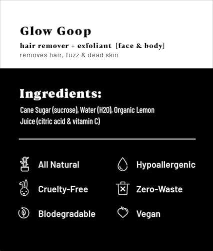 Miniatura 7 de Sugar Sugar Wax Glow Goop - Removedor de pelo y exfoliante de cera de azúcar. Sin tiras, sin espátulas, cara, cuerpo, bikini vegano, 1 CT