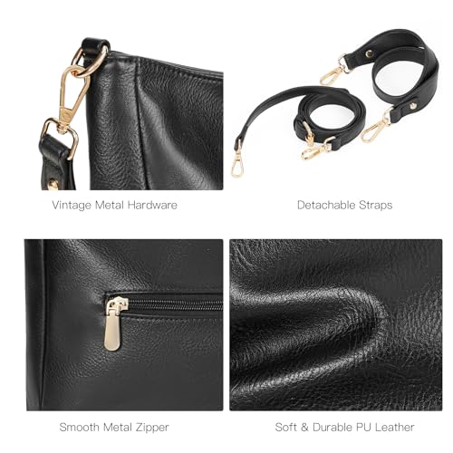 Image of GOIACII Hobo Bags for Women, Soft Leather Shoulder Crossbody Purse, Ladies Large Casual Tote Handbag Multi Pocket