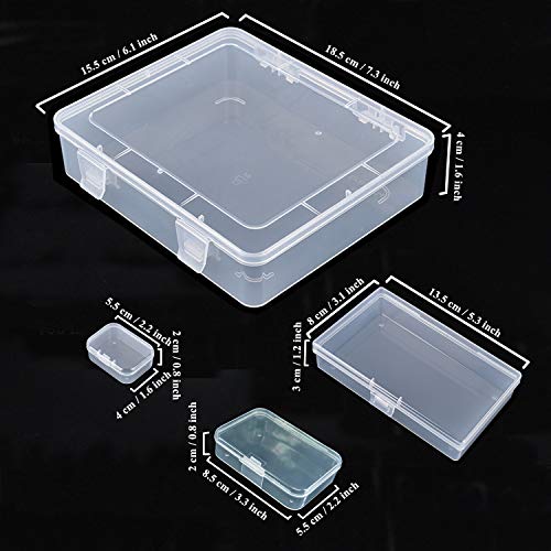 Goodma 7 stuks gemengde maten rechthoekige lege mini doorzichtige plastic organizer opbergdoos containers met… - Image 7
