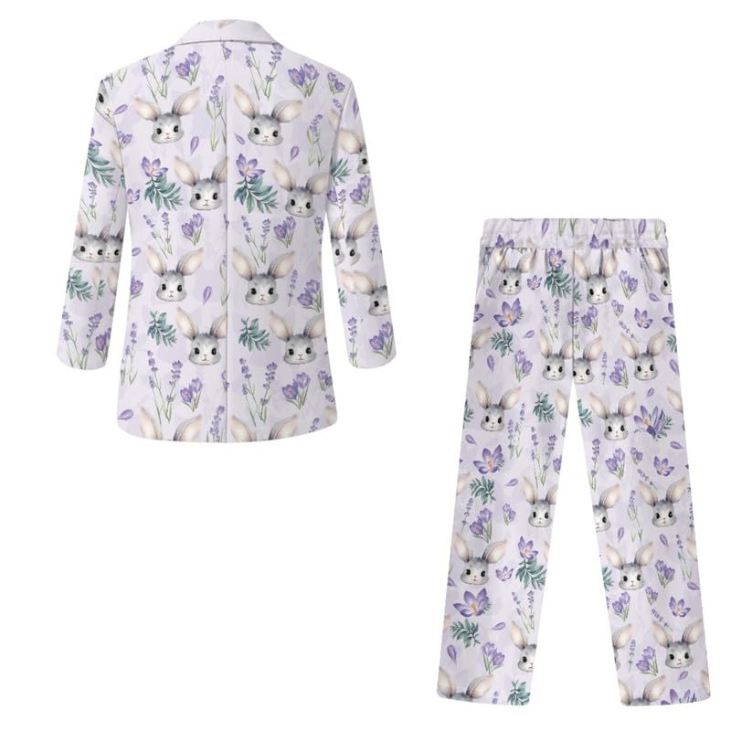 HUIACONG Ostereier Jungenanzug, formell, schmale Passform, Anzug-Set, St.Patrick Jungen-Hochzeits-Outfit, Kaninchen, Kommunion-Anzüge für Jungen 5–14