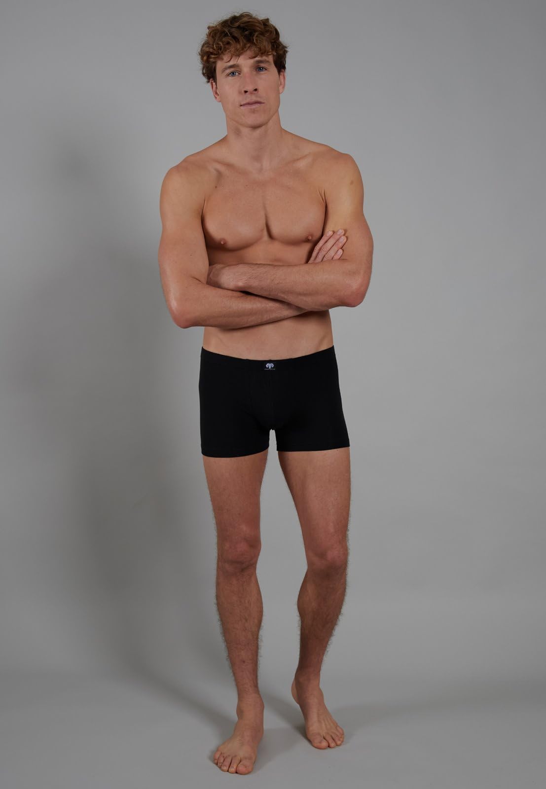 Ceceba Herren Short-Pants, Elastan, Baumwolle, Single Jersey, blau, Melange, 2er Pack