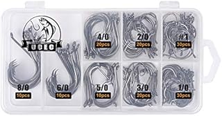 UCEC Circle Hooks Fishing Hooks 2X Strong Customized Offset Sport Circle Hooks Black High Carbon Steel Octopus 150pcs/box - Size:#1 1/0 2/0 3/0 4/0 5/0 6/0 8/0