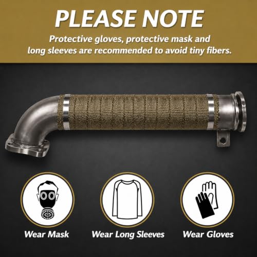 Image of 2 inch x 16 Ft Titanium Exhaust Heat Wrap Kit for Motorcycle Car - Fiberglass Header Wrap Heat Shield Tape with 6 Stainless Steel Ties & 2 Adjustable Clamps - Reduces Under-Hood Heat (50mm x 5m)