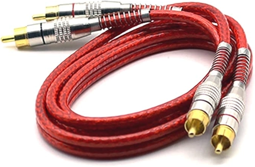 Shielded RCA Cable 1 Meter Automotive Sound Anti-noise Svart Prime Red TechOne Gold Connector