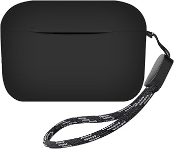 USTIYA Case for Anker Soundcore A20i Protection Cover Full-Body Soft Silicone with Lanyard Headphone Accessories Funda Carcasa Black