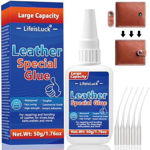 50g Large Leather Glue, Super Instant Heavy Duty Vinyl Repair Adhesive, Waterproof High Temperature Resistant Clear for Furniture, Shoes, Bags, Seats, Sofa