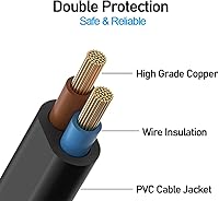 Vista 4 de [Listado UL] Cable de alimentación compatible con impresoras Canon PIXMA MG/MP/MX/IP, 2 clavijas de repuesto para impresora