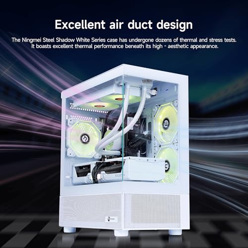 Image of NINGMEI Gaming PC Desktop, AMD Ryzen 7 7800X3D 8 core 4.2GHz(up to 5.0GHz), AMD Radeon RX 9070 XT 16GB, 32GB DDR5 RAM 6000MHz, 2TB NVME SSD, 850W Gold PSU, Windows 11 Home 64-bit, White