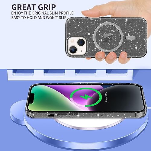 Yoedge Trasparente Glitter Cover Magnetica per