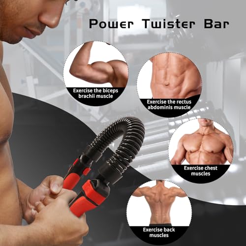 Adjustable Power Twist Bar - Upper Body Expander Equipment for Arm Chest, Spring Shoulder Forearm Bicep Strength Exercise Workout Training 66-110lb by plzzree - Used condition - Image 5