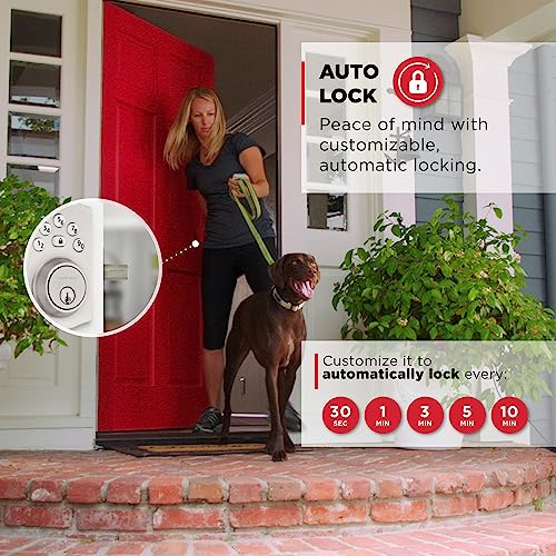 Kwikset Powerbolt 240 5-Button Keypad Satin Nickel Traditional Electronic Deadbolt Door Lock, Featuring Convenient Keyless Entry, Customizable User Codes and Auto-Locking - image 5