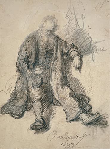 Rembrandt l'Ivre impression sur toile haut de gamme 60x90cm affiche de salon haute définition
