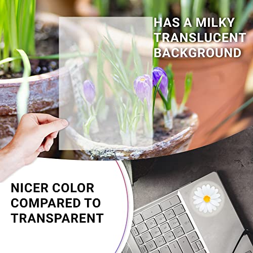 Translucent Vinyl Sticker Paper 62 Sheets For Inkjet & Laser Printer - Self-Adhesive Water-Resistant, Dries Quickly Vivid Colors, 8 ½ X 11 Inches Holds Ink Well- Decal Label Tear Resistant. #TOP3