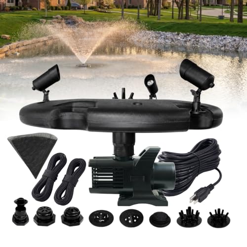 HALF OFF PONDS Floating Fountain with LED Lights