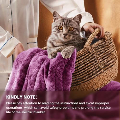 Image of Homemate Electric Heated Heating Blanket King Size 100 inchx90 inch Dual Control | ETL Certified 2 /4 /6 /8H Auto-Off 10 Heat Level Overheat Protection Machine Washable FauxFur Sherpa,Cold Room Cold Sleeper Gift