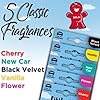 Little Joe Paper Car Air Freshener, 30-Day Long-Lasting Fragrance, Hanging Scented Novelty Freshener for Car Interior Home Boat Caravan - 5 Pack of Cherry (Red) #5