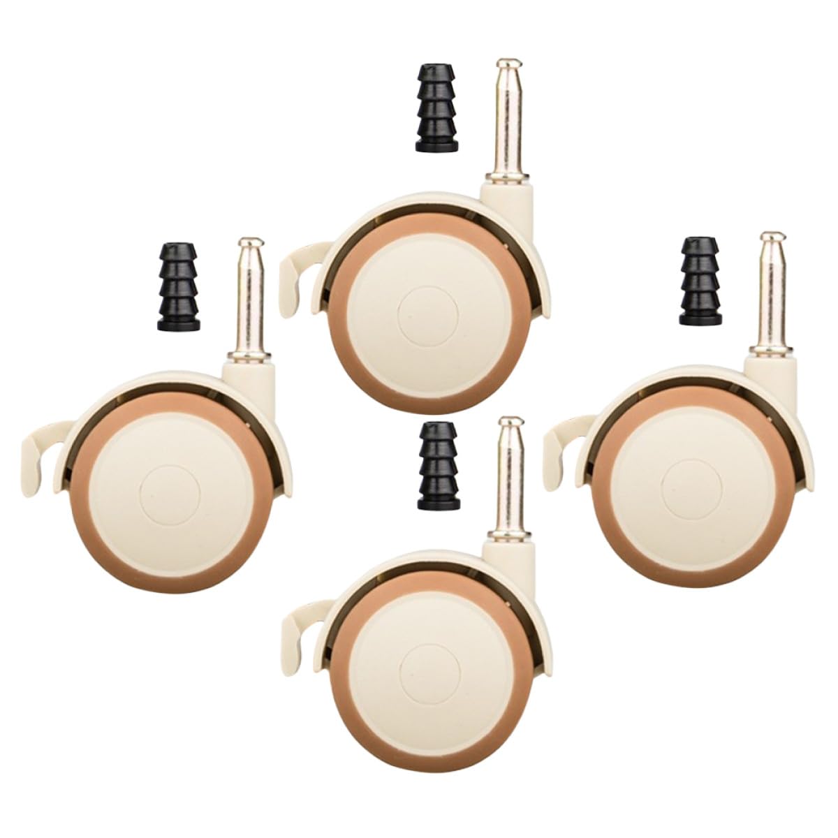 4pcs Ruota Culla Ruota Mobili Ruota Ruota Silenzioso Girevole per Casa Ufficio Uso Freno Gomma Ruote girevoli