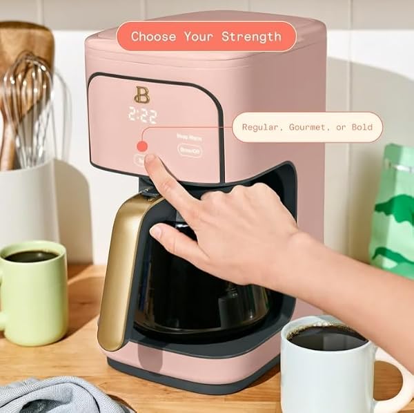 Beauti Coffee Maker 12 cup Programmable, Brewing Versatility, Advanced Programming, 1200 W, Keep Warm mode (Rose) - 4