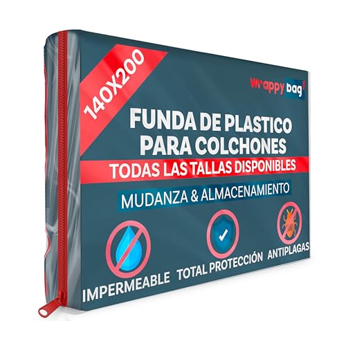 Wrappybag Funda Protectora Opaca De Plástico Para Colchones 5 Tamaños Disponibles Saco De Almacenamiento Impermeable Y Resistente A Desgarros Para Mudanza, Almacenaje Y Transporte