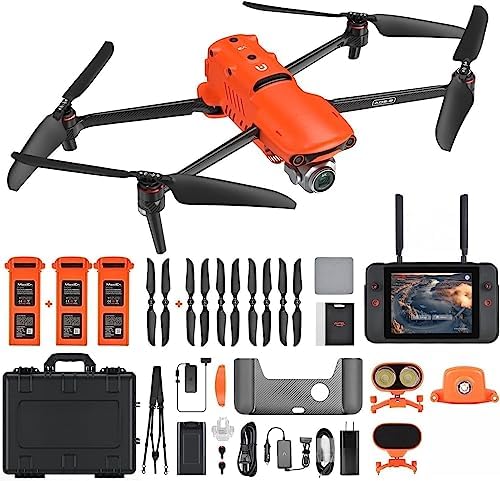 Autel Robotics EVO II Pro Enterprise Drone V2 Bundle, 6K 1″ CMOS Sensor UAV, 9KM Video Transmission, Drone with 42Mins Flight Time, ADS-B Receiver & Data Encryption, Smart Controller & Expanded Accessories Included, Drone For Public Safety/ Traffic Supervision/ Power Inspection/ Searching etc