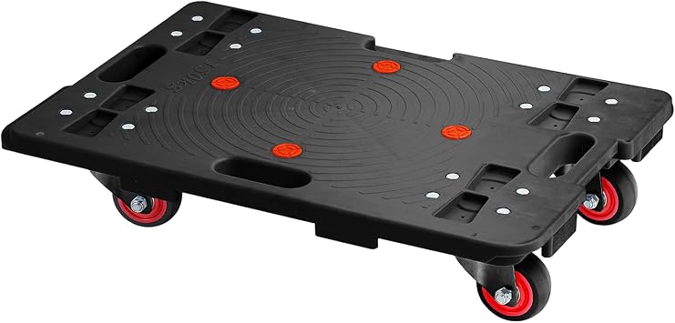 Flat Dolly Coupling Set of 2, 15.7 x 23.6 inches 40 x 60 cm, Load Capacity 330.7 lbs 150 kg, For Transporting, Commercial Use, Home Dolly Black