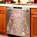 FYSUIMU 16 Pcs Merry Christmas Dishwasher Magnets Xmas Bow Ball Ornament Kitchen Magnetic Stickers Decoration for Holiday Fridge Refrigerator Car Garage Door