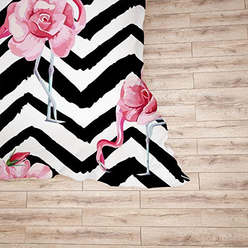 Housse de couette flamant rose en polyester thermorégulateur doux