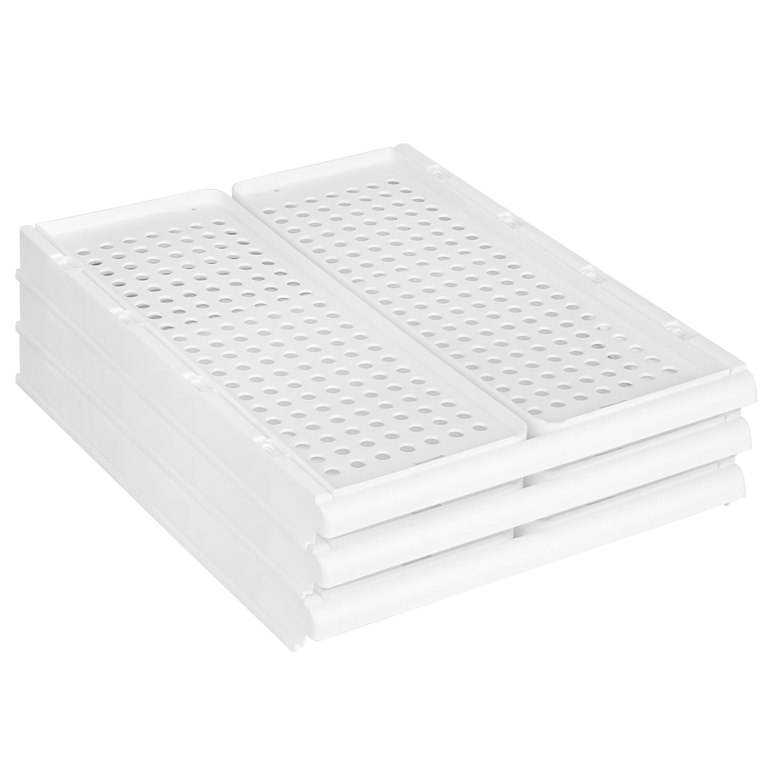 Organizador Apilable para Armario, Cajón Deslizante, Bolsa de Almacenamiento, Organizador de Ropa para Armario, para Ropa - 33,5 x 43 x 42 cm, 3 (2 PC) - Blanco